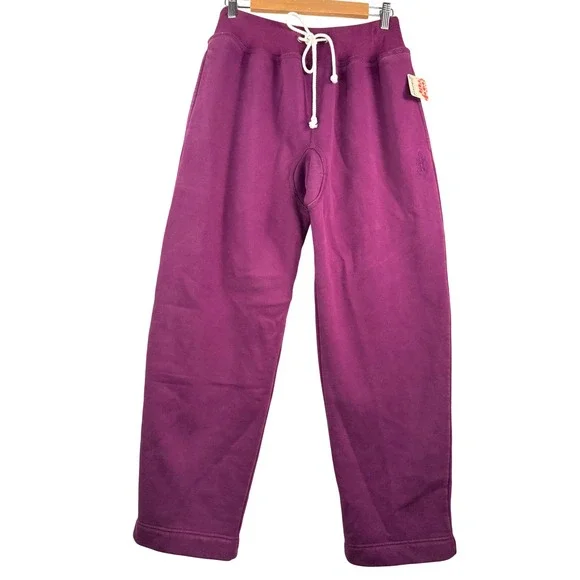 Free People Movement Final Cut Sweatpants‎ Purple lounge baggy beach sz M - Picture 2 of 8